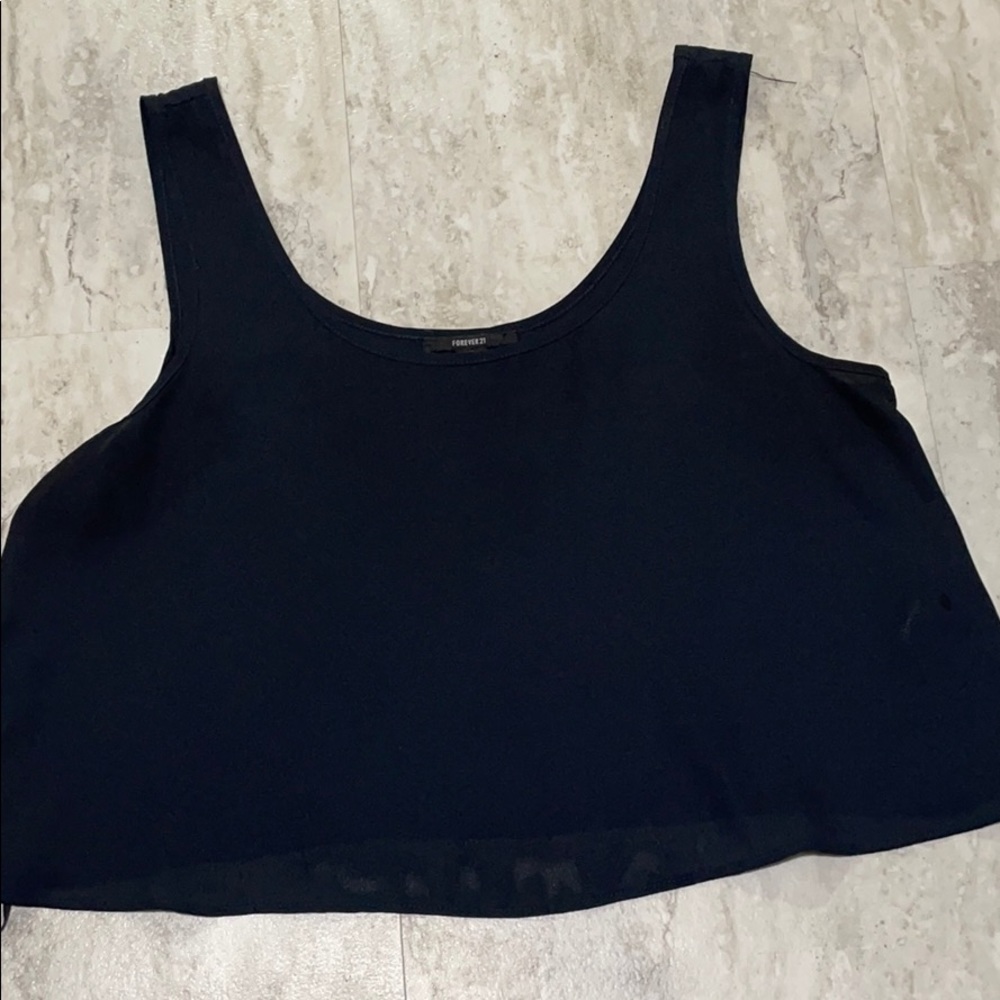 Navy blue crop top